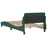 vidaXL Sängram utan madrass mörkgrön 100x200 cm sammet