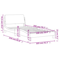 vidaXL Sängram utan madrass mörkgrön 100x200 cm sammet