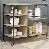 vidaXL Köksvagn sonoma-ek 100x45x89,5 cm konstruerat trä