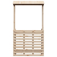 vidaXL Barbord för trädgården med tak 112,5x57x195,5 cm massivt trä
