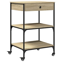 vidaXL Köksvagn sonoma-ek 60x48x89,5 cm konstruerat trä