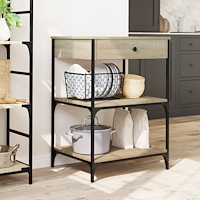 vidaXL Köksvagn sonoma-ek 60x48x89,5 cm konstruerat trä