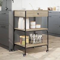 vidaXL Köksvagn sonoma-ek 60x48x89,5 cm konstruerat trä