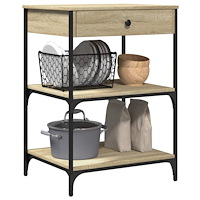 vidaXL Köksvagn sonoma-ek 60x48x89,5 cm konstruerat trä