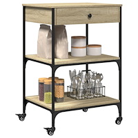 vidaXL Köksvagn sonoma-ek 60x48x89,5 cm konstruerat trä