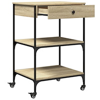 vidaXL Köksvagn sonoma-ek 60x48x89,5 cm konstruerat trä