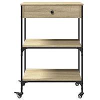 vidaXL Köksvagn sonoma-ek 60x48x89,5 cm konstruerat trä