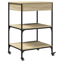 vidaXL Köksvagn sonoma-ek 60x48x89,5 cm konstruerat trä