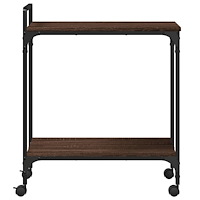 vidaXL Köksvagn brun ek 60,5x31x72,5 cm konstruerat trä