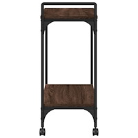 vidaXL Köksvagn brun ek 60,5x31x72,5 cm konstruerat trä