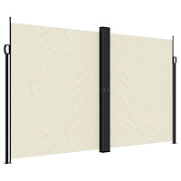 vidaXL Infällbar sidomarkis gräddvit 200x1200 cm