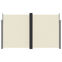 vidaXL Infällbar sidomarkis gräddvit 200x1200 cm