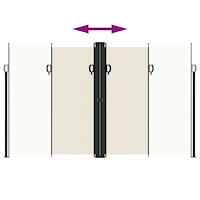vidaXL Infällbar sidomarkis gräddvit 200x1200 cm