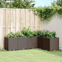 vidaXL Odlingslåda brun 160x120x53 cm PP