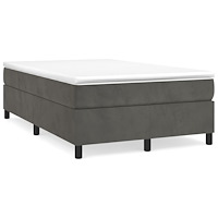 vidaXL Ramsäng med madrass mörkgrå 120x190 cm sammet
