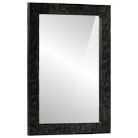 vidaXL Badrumsspegel svart 50x70x2,5 cm massivt mangoträ och glas
