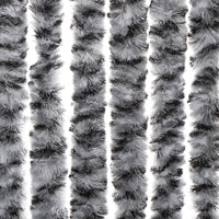 vidaXL Insektsgardin grå och svart och vit 56x200 cm chenille