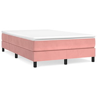 vidaXL Ramsäng med madrass rosa 120x190 cm sammet