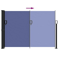 vidaXL Infällbar sidomarkis blå 140x600 cm