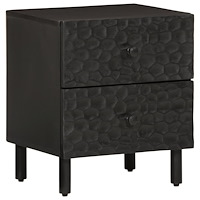 vidaXL Sängbord svart 40x33x46 cm massivt mangoträ