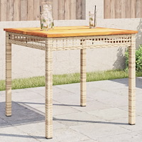 vidaXL Trädgårdsbord beige 80x80x75 cm konstrotting akaciaträ