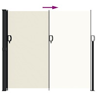 vidaXL Infällbar sidomarkis 180x600 cm gräddvit