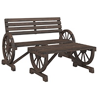 vidaXL Loungegrupp 4 delar massivt granträ
