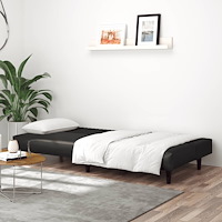 vidaXL Bäddsoffa 2-sits svart konstläder