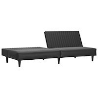 vidaXL Bäddsoffa 2-sits svart konstläder