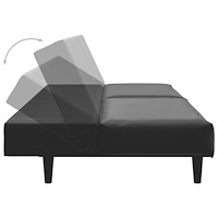 vidaXL Bäddsoffa 2-sits svart konstläder