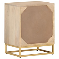 vidaXL Sängbord 40x30x50 cm massivt mangoträ och järn