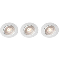 Llitt Sara 230V Dimbar downlight spotlight 3000K 400lm IP44 3-pack Vit