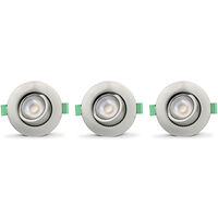 Llitt Ellen Infälld downlight Dim-to-Warm 520lm IP65 3-pack Borstad stål