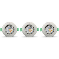 Llitt Lisa Dimbar Infälld downlight 3000K 600lm IP65 3-pack Borstad stål