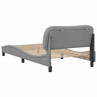 vidaXL Sängram utan madrass ljusgrå 100x200 cm tyg