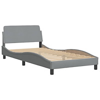 vidaXL Sängram utan madrass ljusgrå 100x200 cm tyg