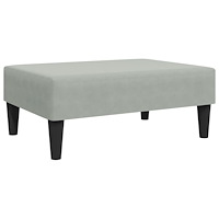 vidaXL Bäddsoffa 2-sits med kuddar och fotpall ljusgrå sammet