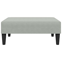vidaXL Bäddsoffa 2-sits med kuddar och fotpall ljusgrå sammet