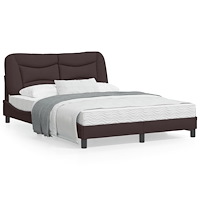 vidaXL Sängram utan madrass mörkbrun 140x190 cm tyg