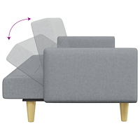vidaXL Bäddsoffa 2-sits med fotpall ljusgrå tyg