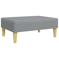 vidaXL Bäddsoffa 2-sits med fotpall ljusgrå tyg