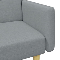 vidaXL Bäddsoffa 2-sits med fotpall ljusgrå tyg