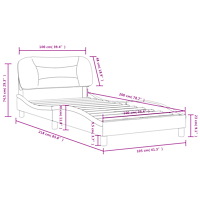 vidaXL Sängram utan madrass gräddvit 100x200 cm tyg
