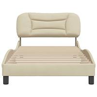 vidaXL Sängram utan madrass gräddvit 100x200 cm tyg