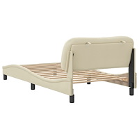 vidaXL Sängram utan madrass gräddvit 100x200 cm tyg