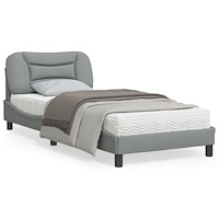 vidaXL Sängram utan madrass ljusgrå 90x190 cm tyg