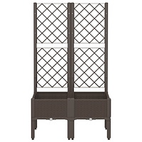 vidaXL Odlingslåda med spaljé brun 80x40x142 cm PP