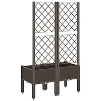 vidaXL Odlingslåda med spaljé brun 80x40x142 cm PP