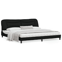 vidaXL Sängram utan madrass svart 200x200 cm tyg