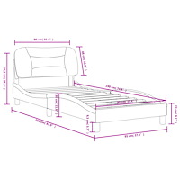 vidaXL Sängram utan madrass Taupe 90x190 cm tyg